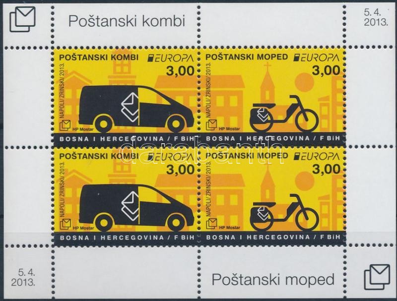 Europa CEPT, Postal vehicles block, Europa CEPT, Postai járművek blokk