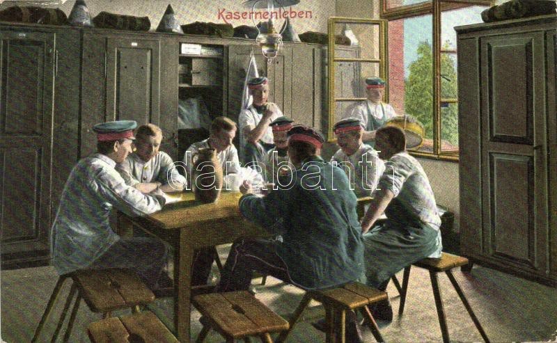 Kasernenleben / Barrack life, WWI German military, soldiers, Élet a laktanyában, I. világháborús német katonák