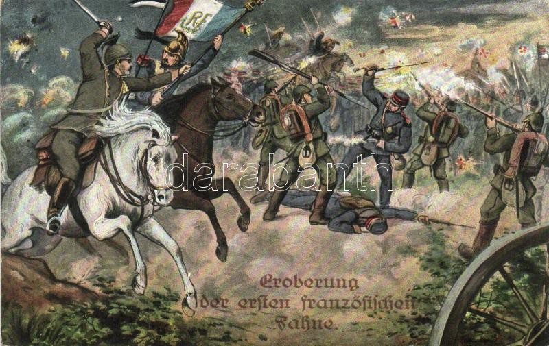 Eroberung der ersten französischen Fahne / WWI French-German battle, L&P 1644., I. világháború, német csapatok megszerzik az első francia zászlót, L&P 1644.