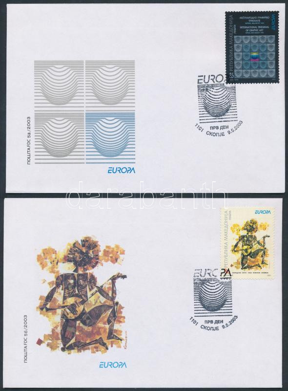 Europa CEPT, poster art set on 2 FDC, Europa CEPT, Plakátművészet sor 2 db FDC-n