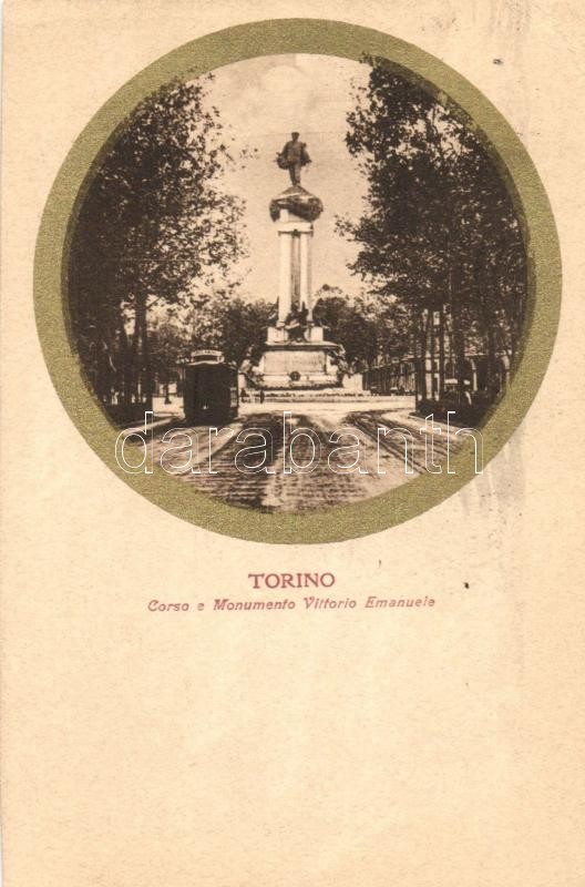 Torino, Turin; Corso e Monumento Vittorio Emanuele / promenade, monument, tram