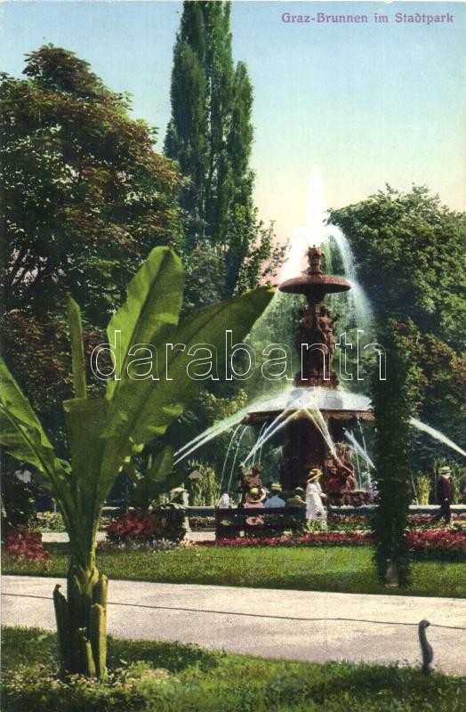 Graz, park, fountain