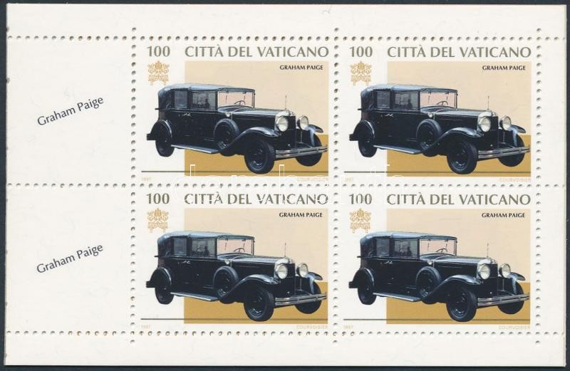 Cars 4 stamp-booklet sheet, Autók 4 db füzetlap
