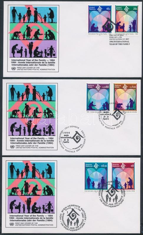 Year of the Family series 3 diff FDC, Család éve sorozat 3 klf FDC