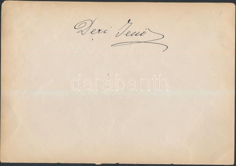 1917 Vegyes opera-énekes aláírások,egy lapon 2db:Déri Jenő (1869-1942) tenor, Deső Imre (?-?)