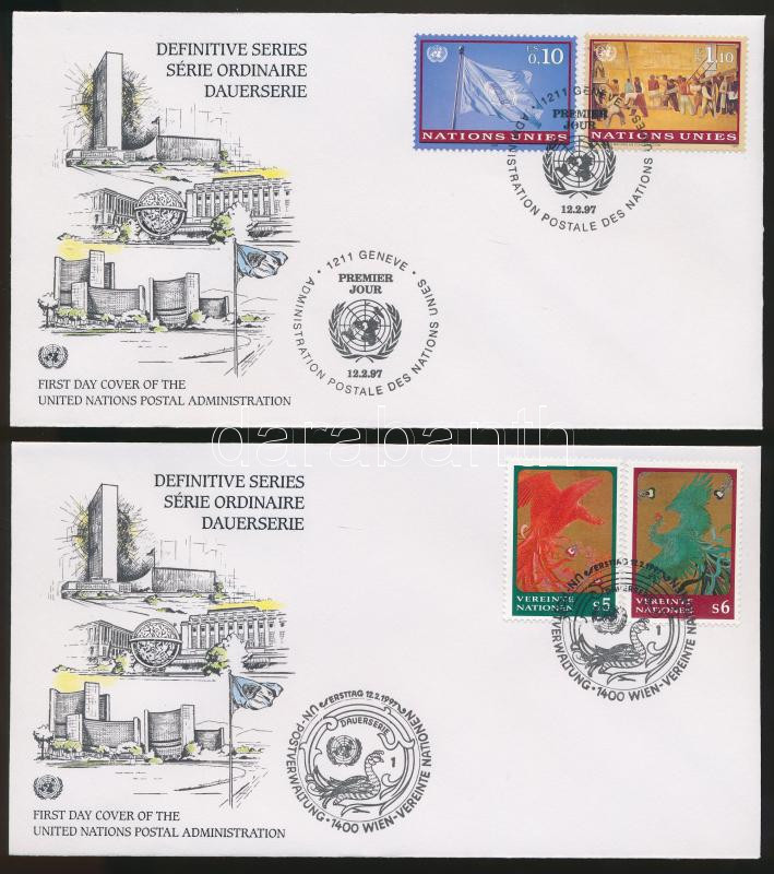 Bécs, Genf Forgalmi 2 sor 2 FDC, Vienna, Genf Definitive 2 set 2 FDC