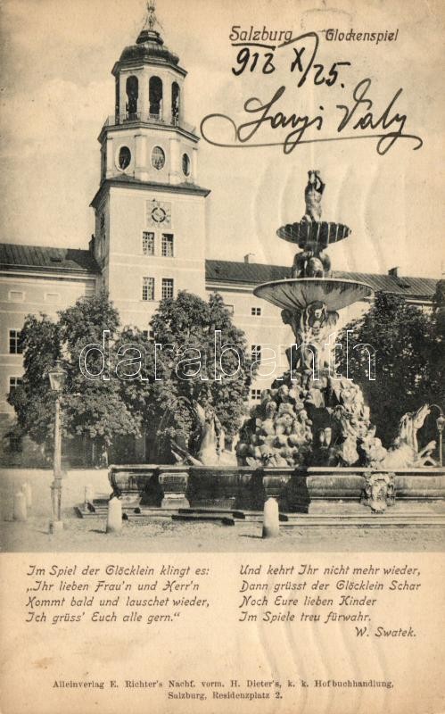 Salzburg, Glockenspiel, fountain, Salzburg, harangjáték, szökőkút