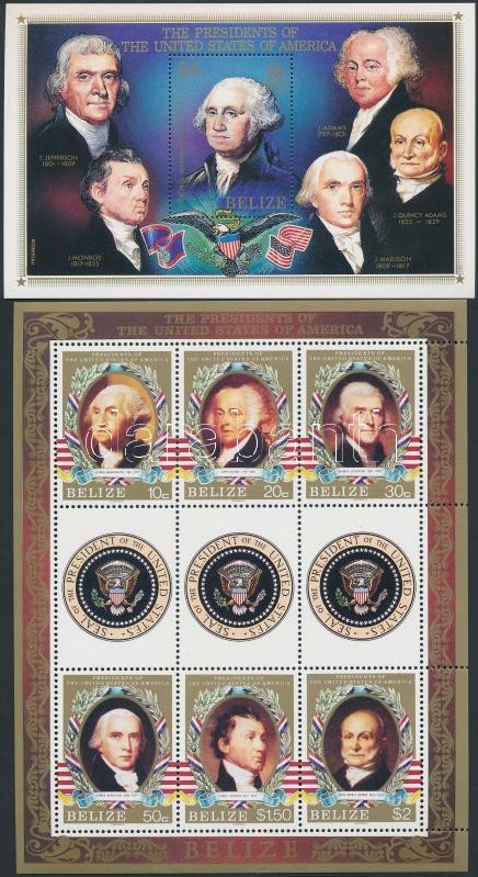 Presidents of The United States mini sheet + block, Amerikai elnökök kisív + blokk