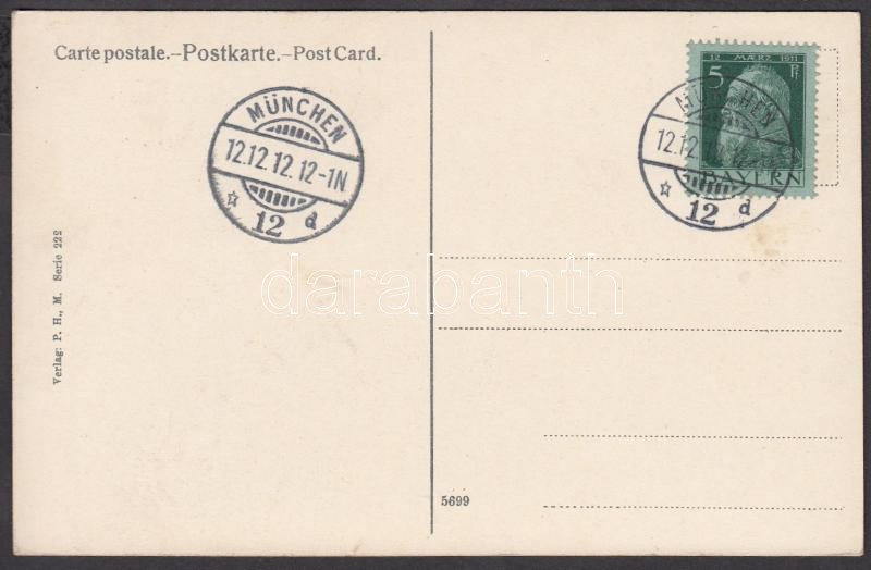 1912.12.12 12 óra címezetlen képeslap érdekes dátumbélyegzéssel, Unaddressed postcards with interesting date stamp