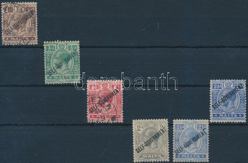 Definitive 6 overprinted stamps from set, Forgalmi felülnyomott sor 6 értéke