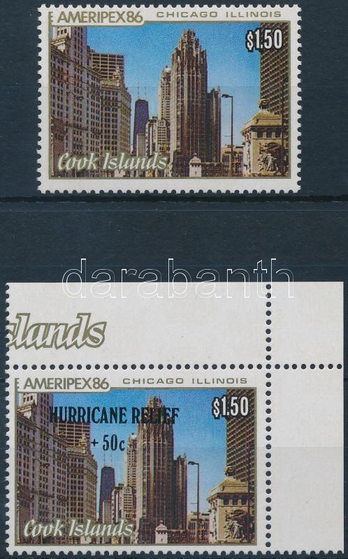 1986-1987 Stamp Exhibition stamp + overprinted stamp, 1986-1987 Bélyegkiállítás bélyeg + felülnyomott változata