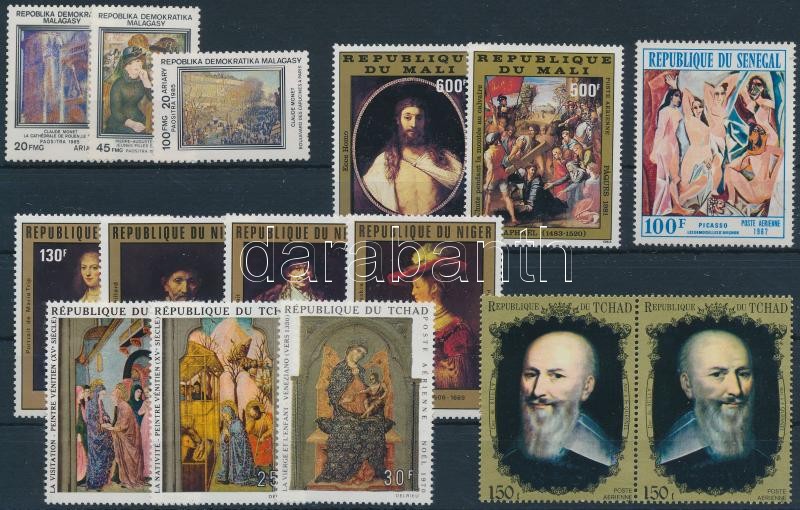 Paintings 15 stamps, Festmény motívum 15 klf bélyeg