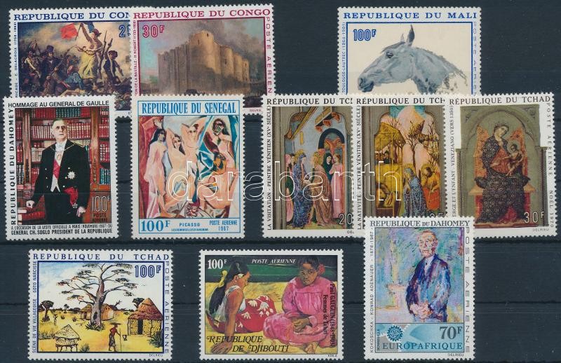 Festmény motívum a 70-es évekből 11 klf bélyeg, Paintings 11 stamps
