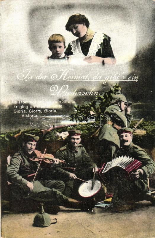 In der Heimat, da gibt's ein Wiedersehn / WWI German military, music band, Első világháborús német katonai zenészek.