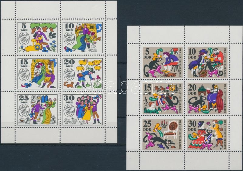 1968-1969 Mesék 2 klf kisív, 1968-1969 Cartoons 2 mini sheets