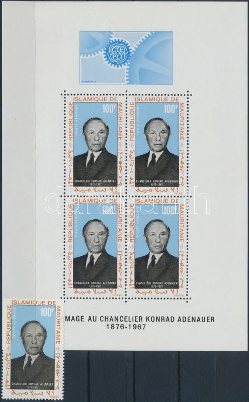 Konrad Adenauer bélyeg+ blokk, Konrad Adenauer stamp + block