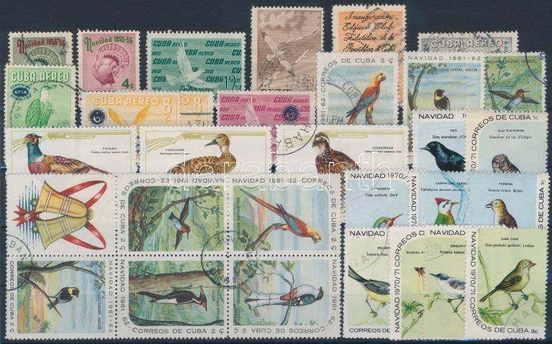 1955-1970 54 bird stamps, 1955-1970 54 db Madár motívumú bélyeg 2 stecklapon
