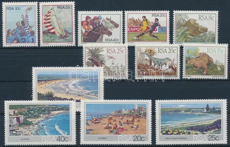 1980-1983 10 sets, 1 stamp, 1980-1983 10 db sor és 1 bélyeg 2 stecklapon