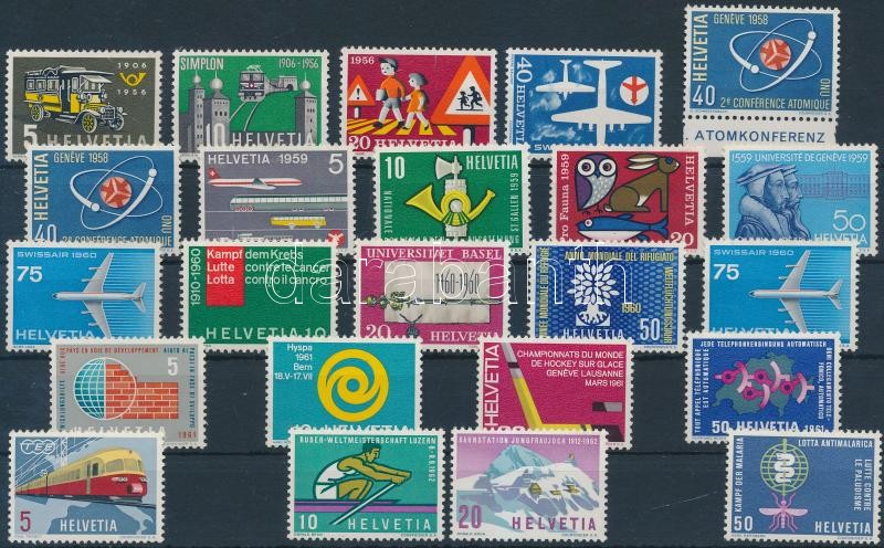 1956-1962 3 db bélyeg + 5 klf sor, 1956-1962 3 stamps + 5 sets