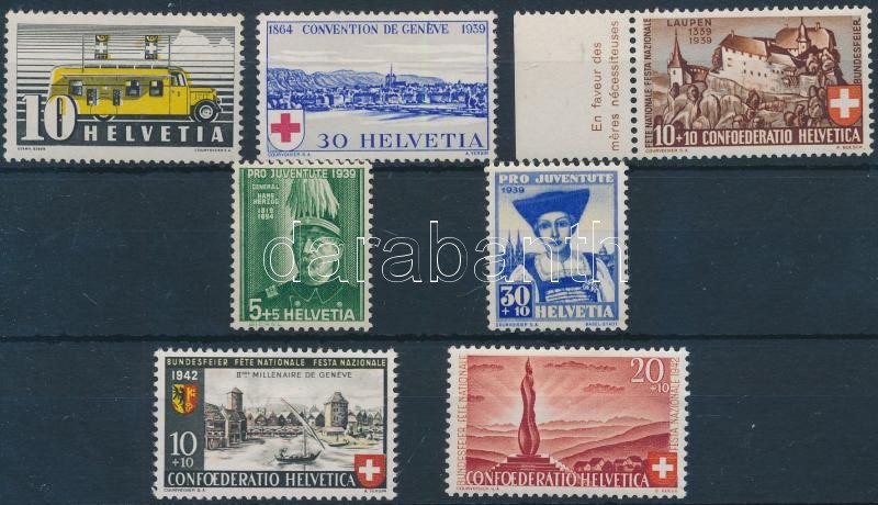1937-1942 5 klf bélyeg + 1 db sor, 1937-1942 5 stamps + 1 set