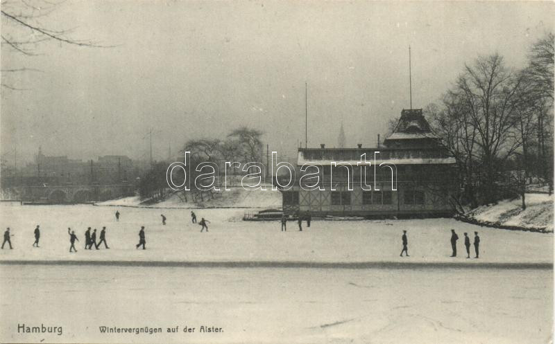 Hamburg, Wintervergnügen auf der Alster / winter