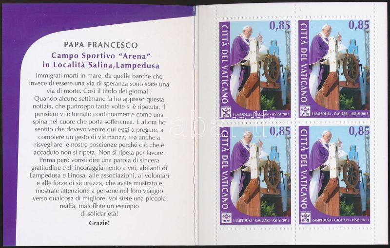 Papal journeys in 2013 stamp-booklet, Pápai utazások 2013 bélyegfüzet