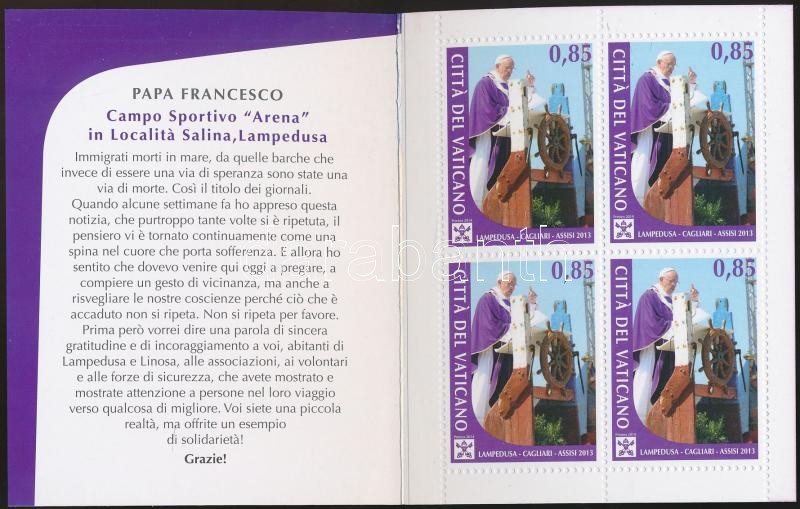 Pápai utazások 2013 bélyegfüzet, Papal trips 2013 stamp booklet