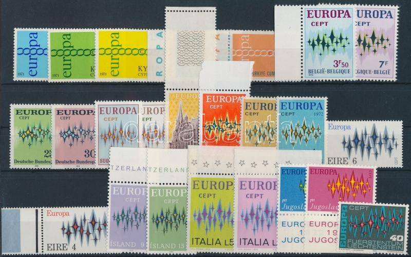 Europa CEPT 1970-1971 11 sets + 1 individual value, Europa CEPT 1971-1972 11 klf sor + 1 önálló érték