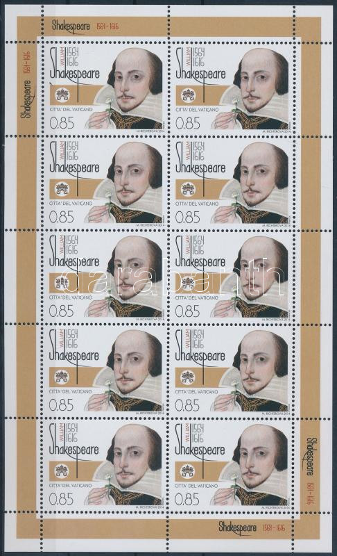 Shakespeare mini sheet, Shakespeare születésének 450. évfordulója kisív