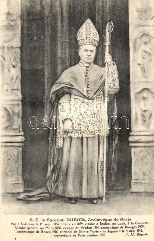 S.E. le Cardinal Dubois, Archeveque de Paris / Louis-Ernest Dubois, archbishop of Paris, Louis-Ernest Dubois, párizsi érsek