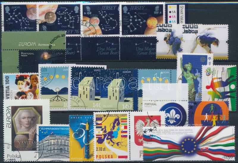 2004-2009 Europe stamps 5 diff sets + 9 diff stamps, Európa bélyegek 2004-2009 5 klf sor + 9 klf önálló érték