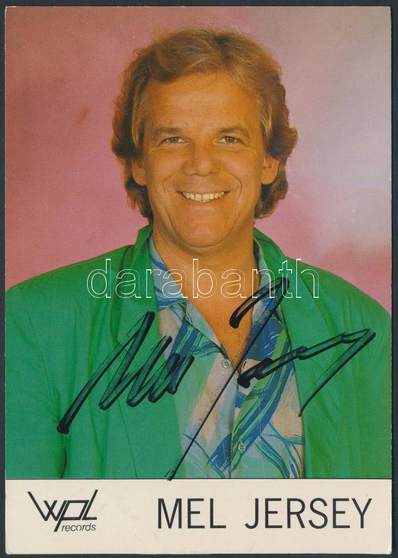 Mel Jersey german singer autograph signed card, Mel Jersey német énekes saját kézzel aláírt fotólap