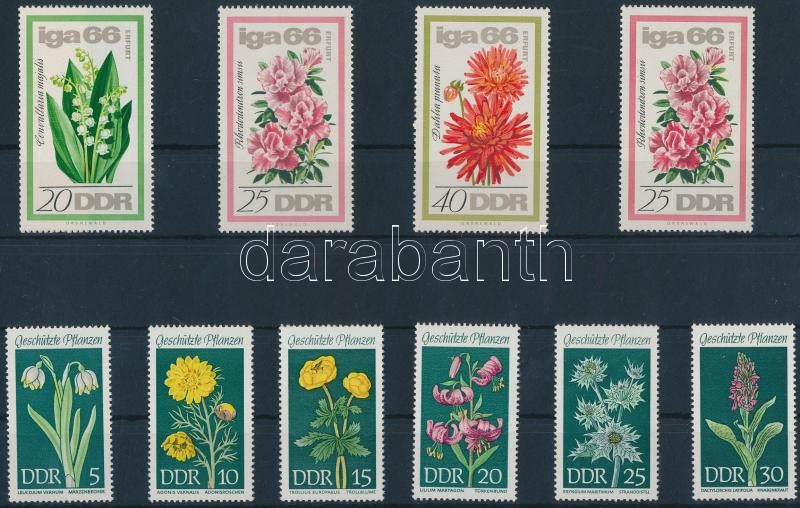 1966-1969  Flowers 2 diff sets, 1966-1969 Virágok 2 klf sor