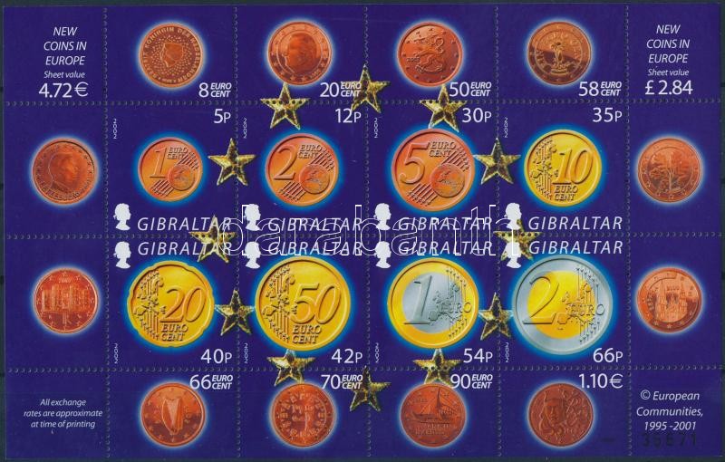 Az Euro bevezetése kisív, The introduction of the Euro mini sheet
