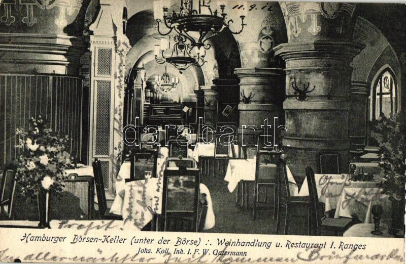 Hamburg, 'Börsen-Keller (unter der Börse): Weinhandlung und Restaurant' / Market Cellar (under the Market square) restaurant interior