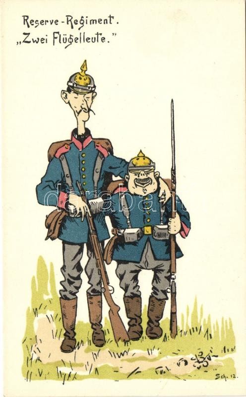 Német tartalékos katonák, Reserve-Regiment, Zwei Flügelleute / German reserve soldiers