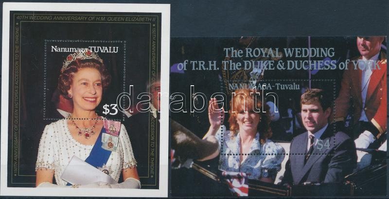1986-1987 Queen Elizabeth II 2 diff blocks, 1986-1987 II. Erzsébet királynő 2 klf blokk
