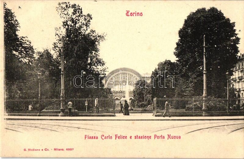 Torino, 'Piazza Carlo Felice e stazione Porta Nouva' / square, railway station