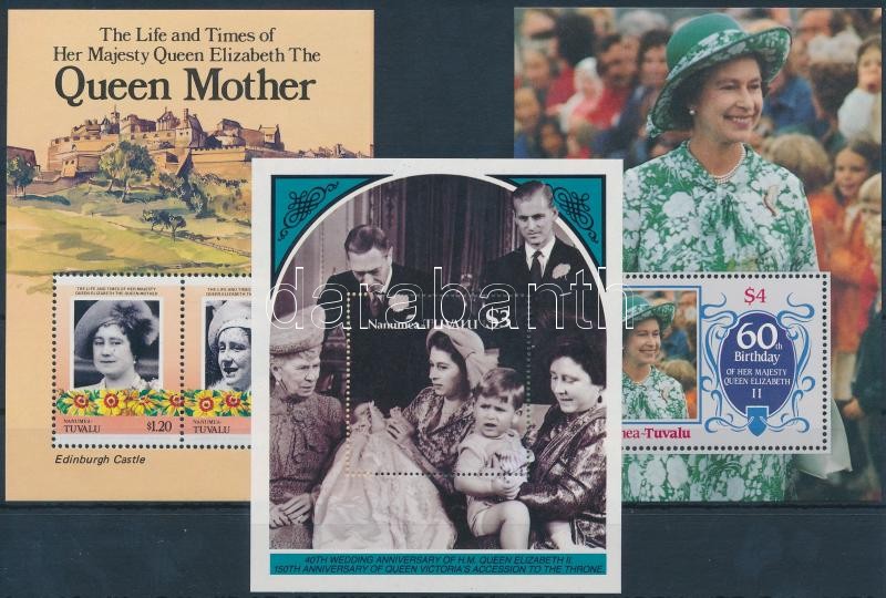 1985-1987 II. Erzsébet királynő 3 klf blokk, 1985-1987 Queen Elizabeth II 3 diff blocks