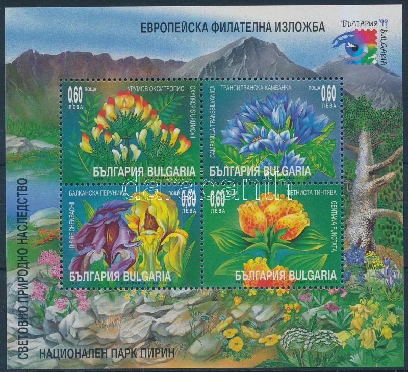 Stamp Exhibition; flower block, Bélyegkiállítás; Virág blokk
