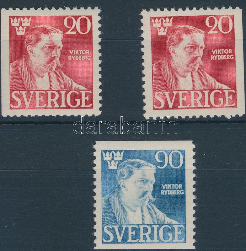 Viktor Rydberg's death 3 stamps, Viktor Rydberg halála sor 3 értéke