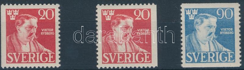 Viktor Rydberg halála sor 3 értéke, Viktor Rydberg's death 3 stamps