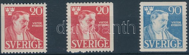 Viktor Rydberg's death 3 stamps from set, Viktor Rydberg halála sor 3 értéke