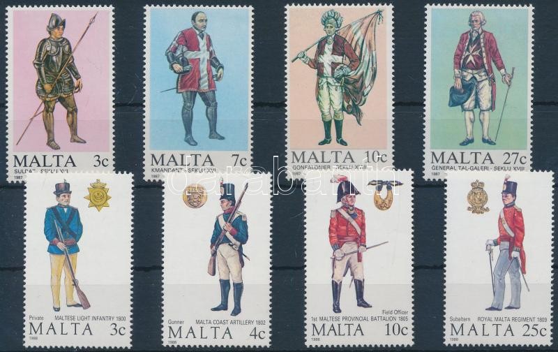 1987-1988 Málta-i egyenruhák 2 klf sor, 1987-1988 Costumes 2 sets