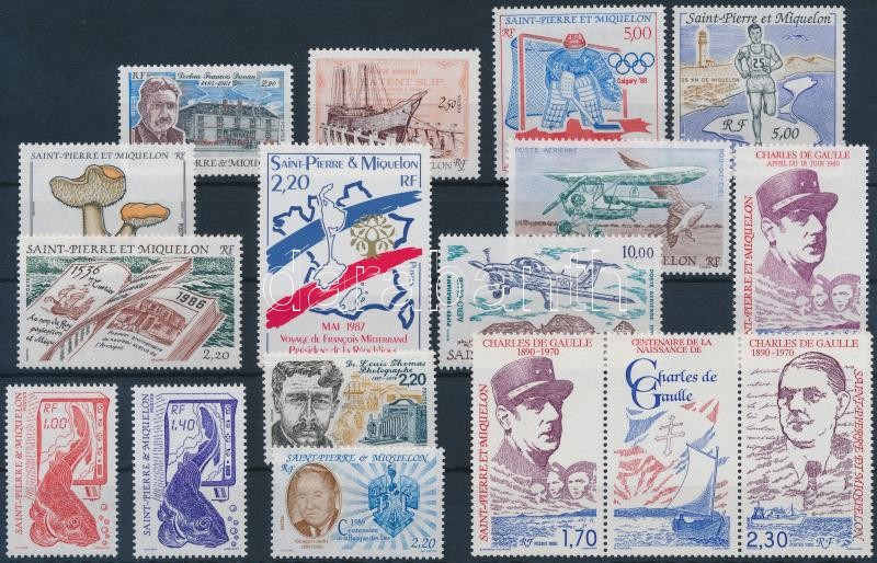 1986-1991 16 diff stamps, 1986-1991 16 klf bélyeg