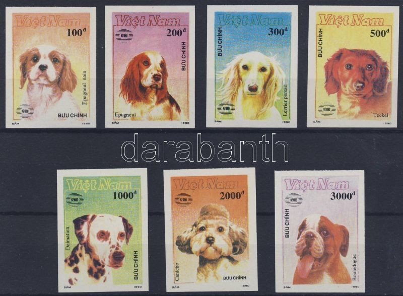 Bélyegkiállítás; Kutya vágott sor, Stamp Exhibition; Dog imperforated set