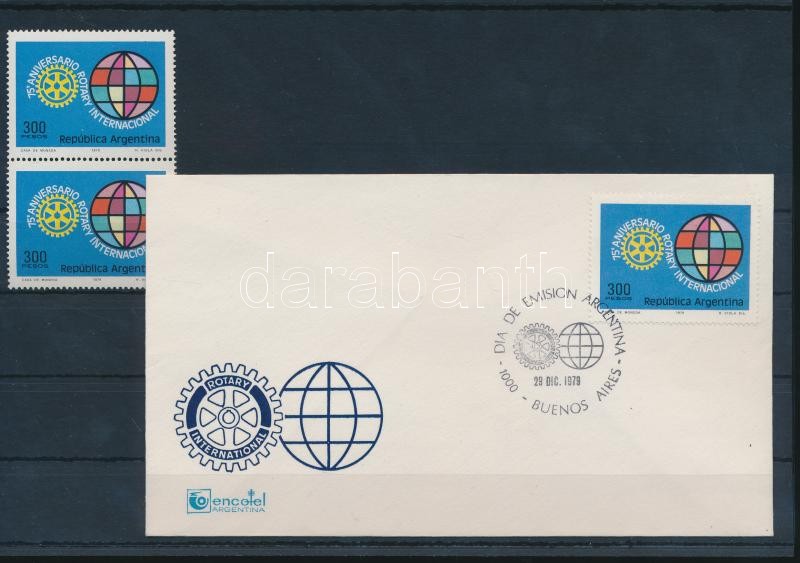 Rotary stamp in pairs + FDC, Rotary bélyeg párban + FDC