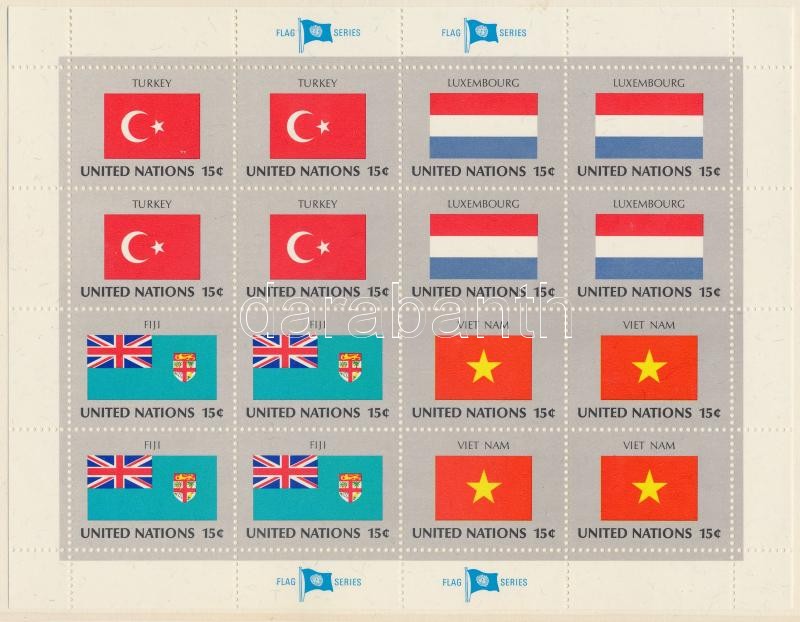 Flags (I.) mini sheet set, Zászlók (I.) kisív sor