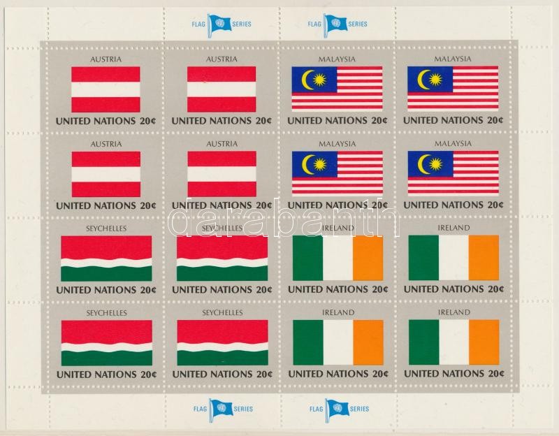 Zászlók (III.) kisív sor, Flags (III.) mini sheet set