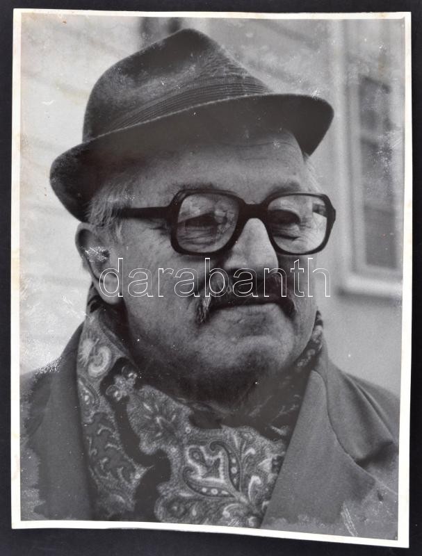 Beke György (álnevei: Faragó György, Bárdócz Gergely) (1927-2007) erdélyi magyar József Attila-díjas író, újságíró, műfordító fotója, 24x18cm